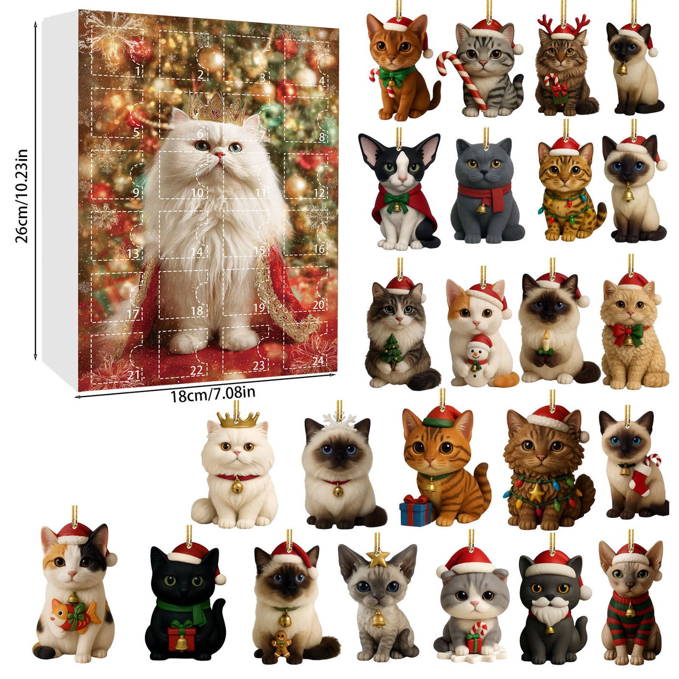 Cat Lovers Christmas Tree Decoration Acrylic Pendant