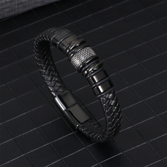 Men's Business Leather Bracelet Simple Stainless Steel Magnetic... product image 2