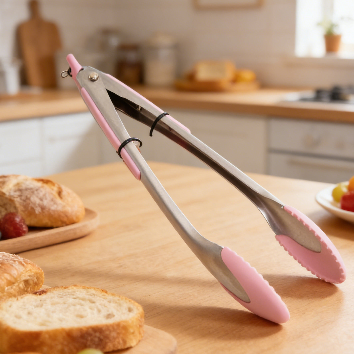 Stainless steel kitchen tongs dimensions diagram