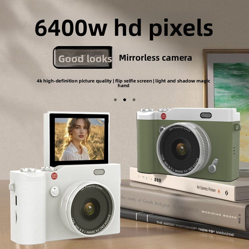 Personalized New Student Camera Retro Ccd High-Definition Flip-Screen Entry-Level Slr Camera 4K High-Pixel Dual Camera