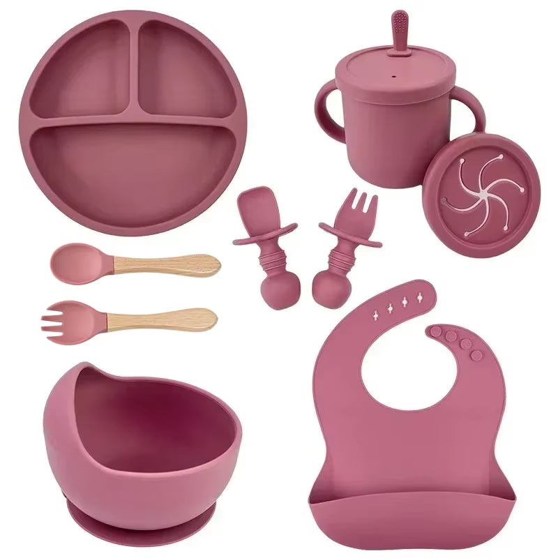 Silicone baby feeding set bowl and spoon detail
