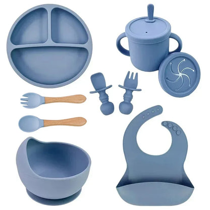 Silicone baby feeding set size dimensions