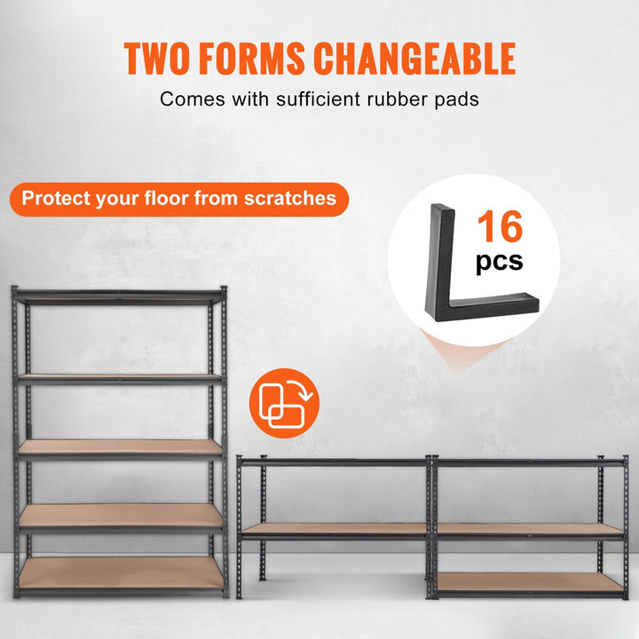 Heavy duty shelving close-up showing post and shelf joint