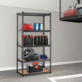 5-tier heavy duty storage shelves in black metal