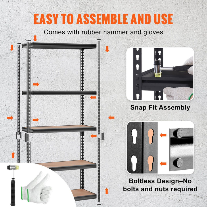 Heavy duty shelves close-up showing post detail