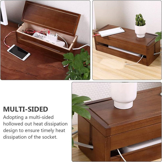 Spot Wooden Desktop Wire Storage Box