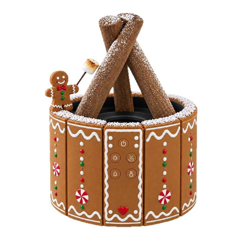 Santa Claus & Gingerbread Man Christmas Aroma Diffuser – Hand-Painted Holiday Essential Oil Diffuser