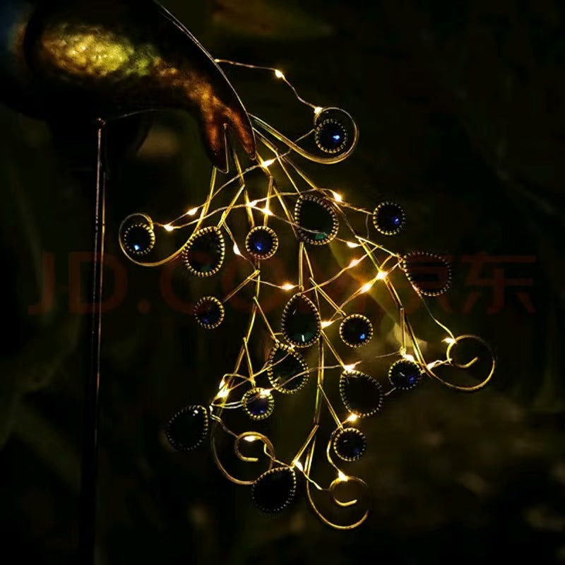 Solar Powered Peacock String Lights