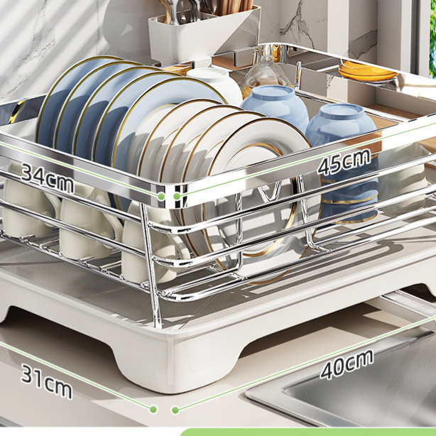 Stainless steel dish and bowl storage rack