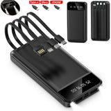 Portable power bank with 4 USB ports, front view