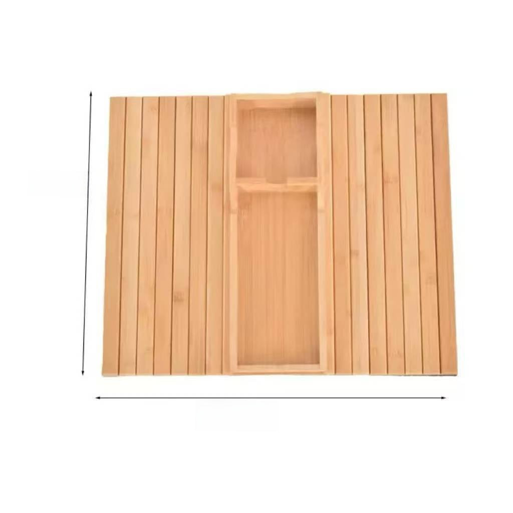 Foldable Bamboo Snack Tray with Cup Holder