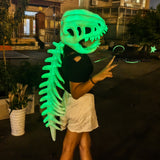 Glowing Dinosaur Skeleton Mask and Hat Set