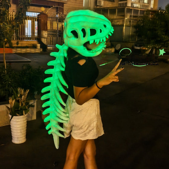 Glowing Dinosaur Skeleton Mask and Hat Set product image 2