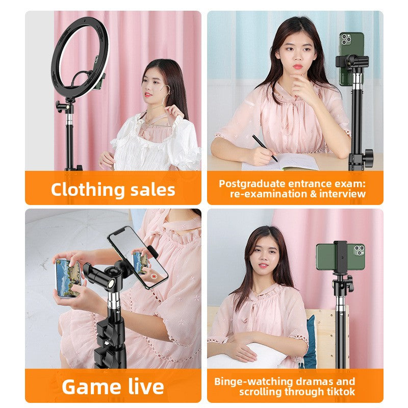 Adjustable Phone Tripod with Fill Light for Live Streaming