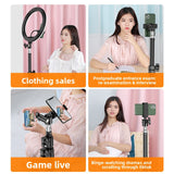 Adjustable Phone Tripod with Fill Light for Live Streaming