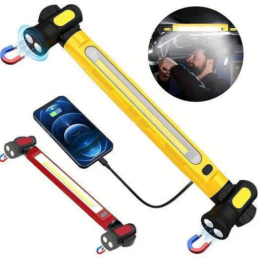Magnetic USB Rechargeable COB Work Light with Hook