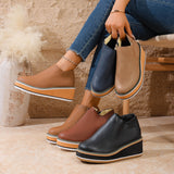 Womens Retro Wedge Boots