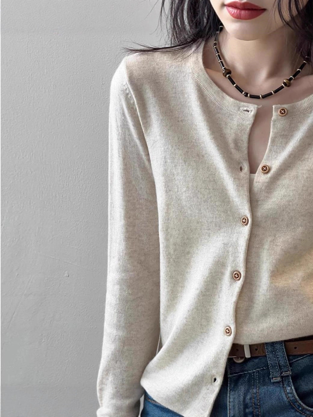 Striped Knitted Cardigan Jacket Women's Spring and Autumn New