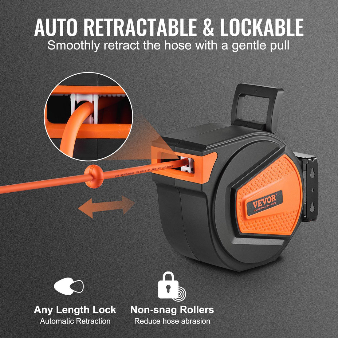 50FT Retractable Swivel Air Hose Reel kit contents