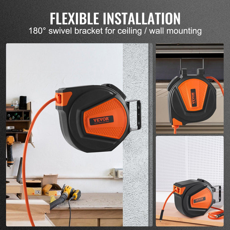 50FT Retractable Swivel Air Hose Reel package contents