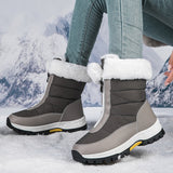 Women Fleece Lined Snow Boots Anti Slip Winter Warm Outdoor Boots