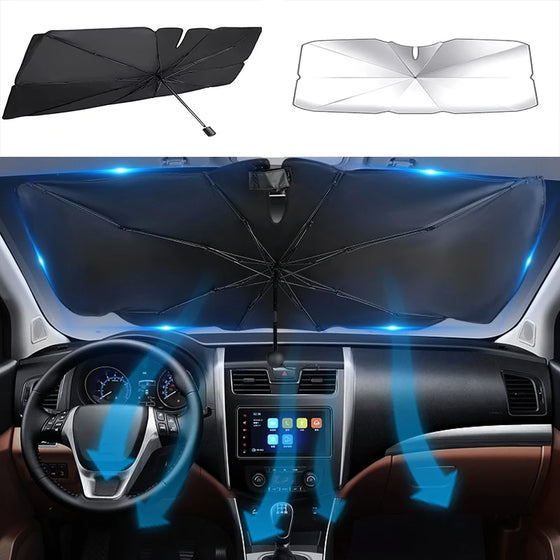 Sunshade installed inside the windshield
