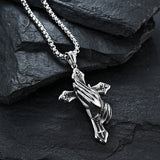 Praying Hands Cross Titanium Steel Pendant