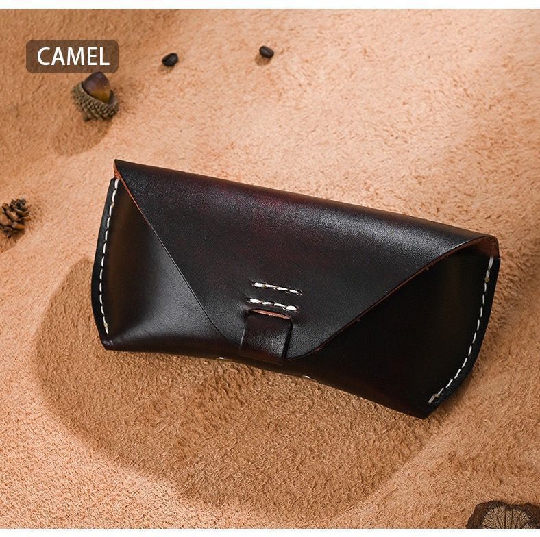 Retro genuine leather sunglasses and hats storage box
