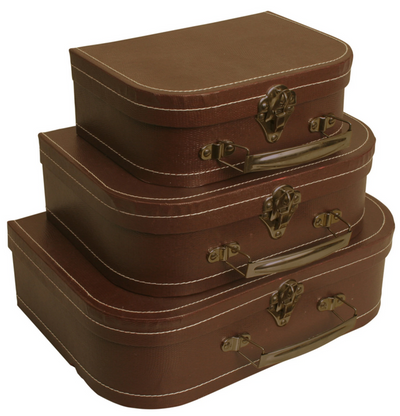 Set of 3 Embossed Paperboard Suitcases