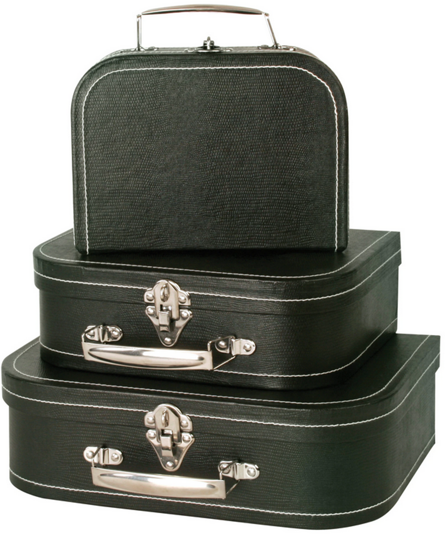 Set of 3 Embossed Paperboard Suitcases