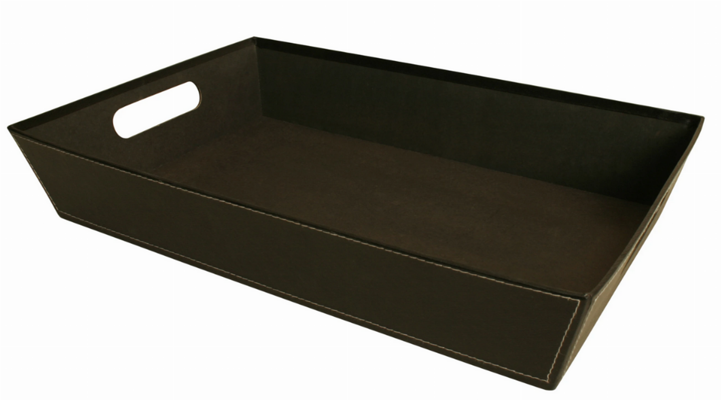 17-Inch Embossed Paperboard Serving Tray - Black