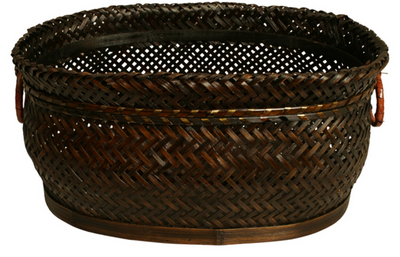 13.75 Inch Oval Bamboo Basket