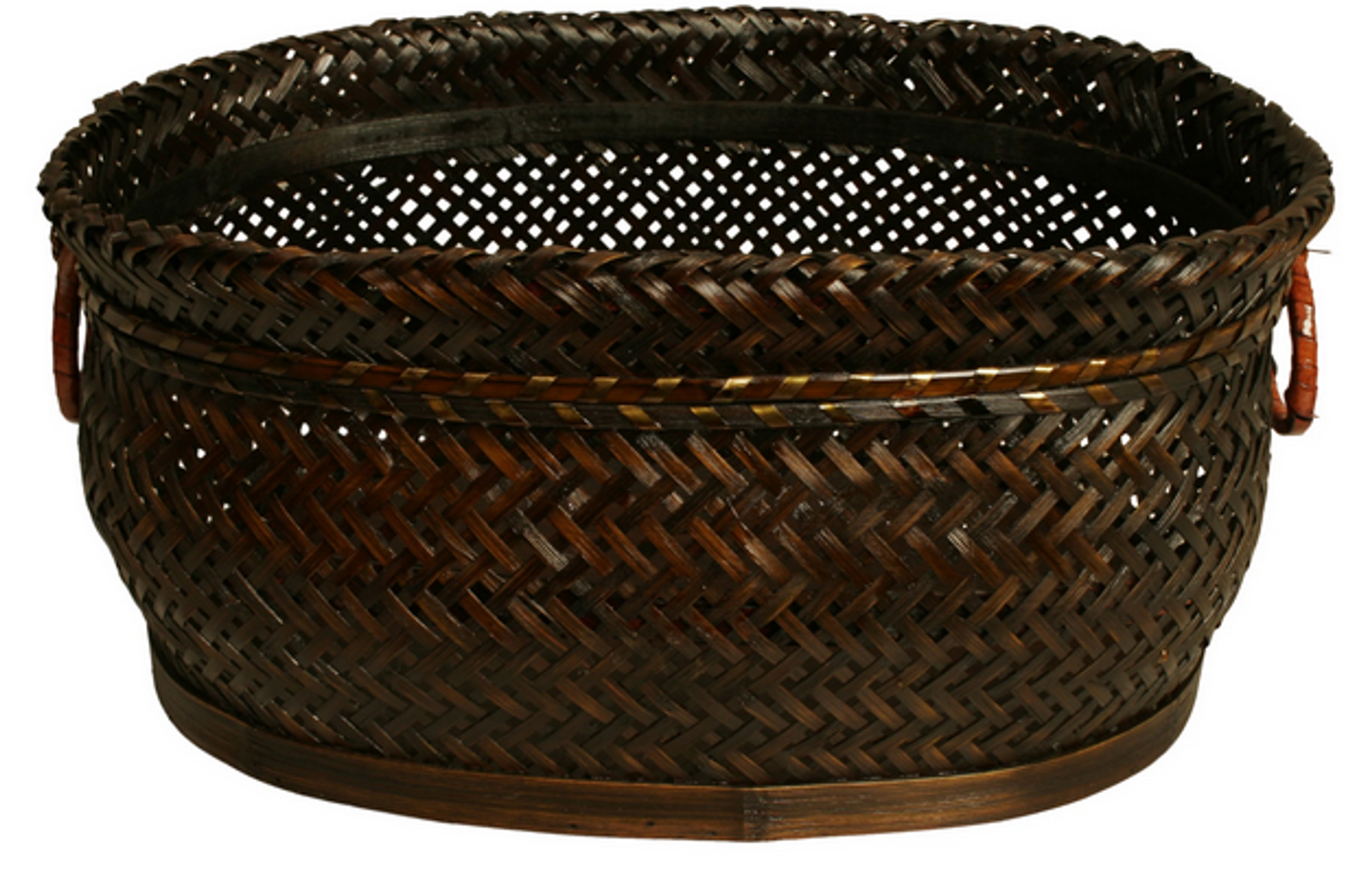 13.75 Inch Oval Bamboo Basket