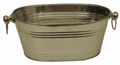 Polished Silver Hammered Beverage Bucket