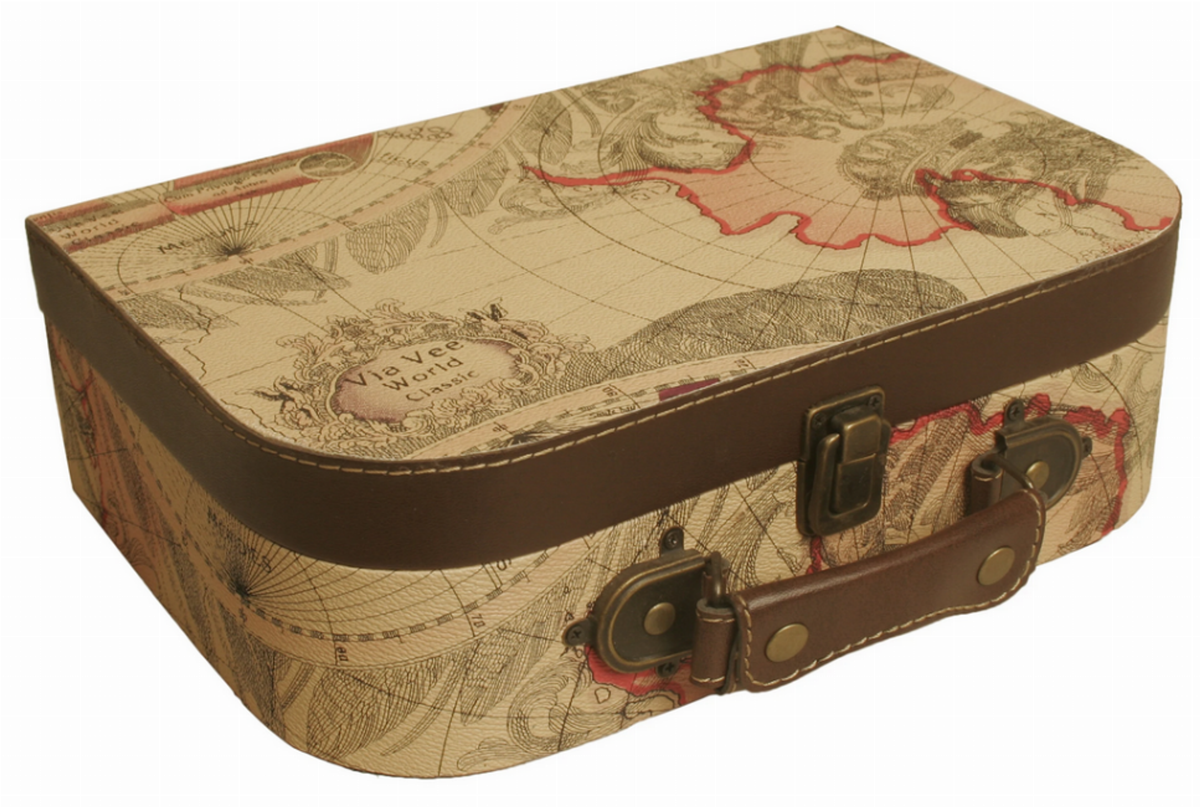 Old World Map Faux Leather Suitcase