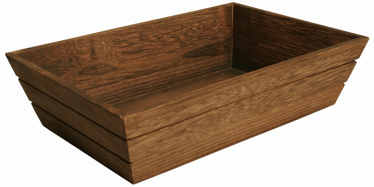 12 Inch Dark Stained Wood Serving Tray
