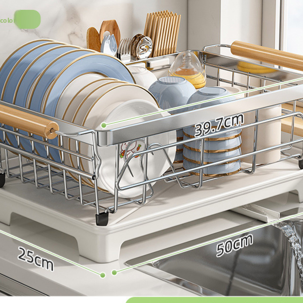 Stainless steel dish and bowl storage rack