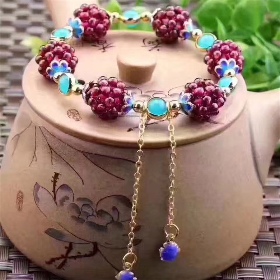 Natural garnet bracelet