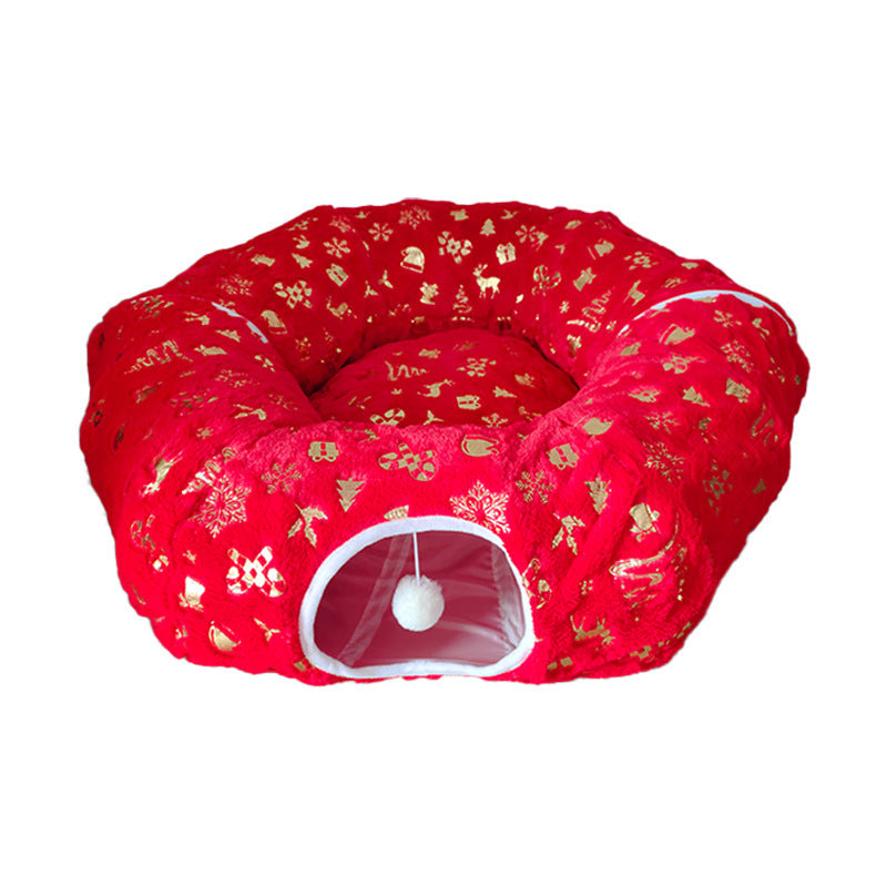 S-shaped Christmas cat tunnel bed, photo 7