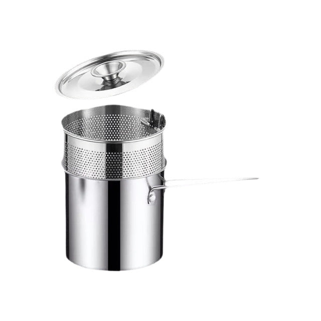 Household Stainless Steel Mini Frying Pan, Uncoated Oil-Saving Multi-Functional Pot for All Stoves