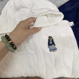 Children's Hooded Bear Embroidered Knitwear