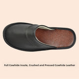 Genuine Leather Home Slippers with Anti-Slip Sole