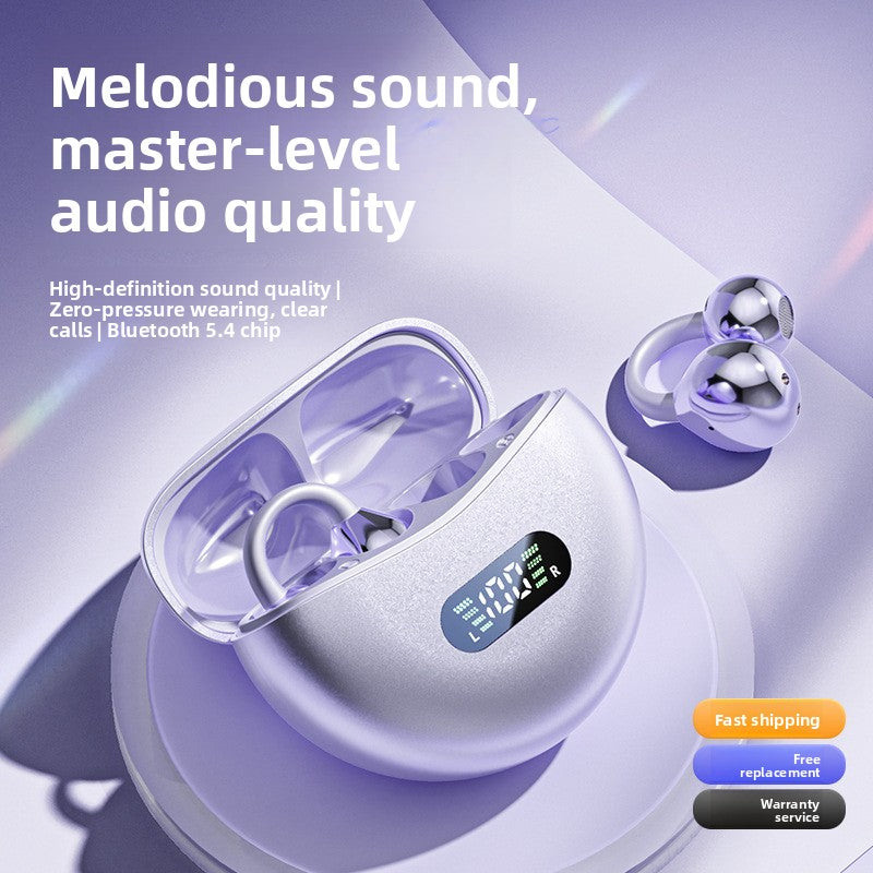 Wireless Clip-On Earphones with Digital Display