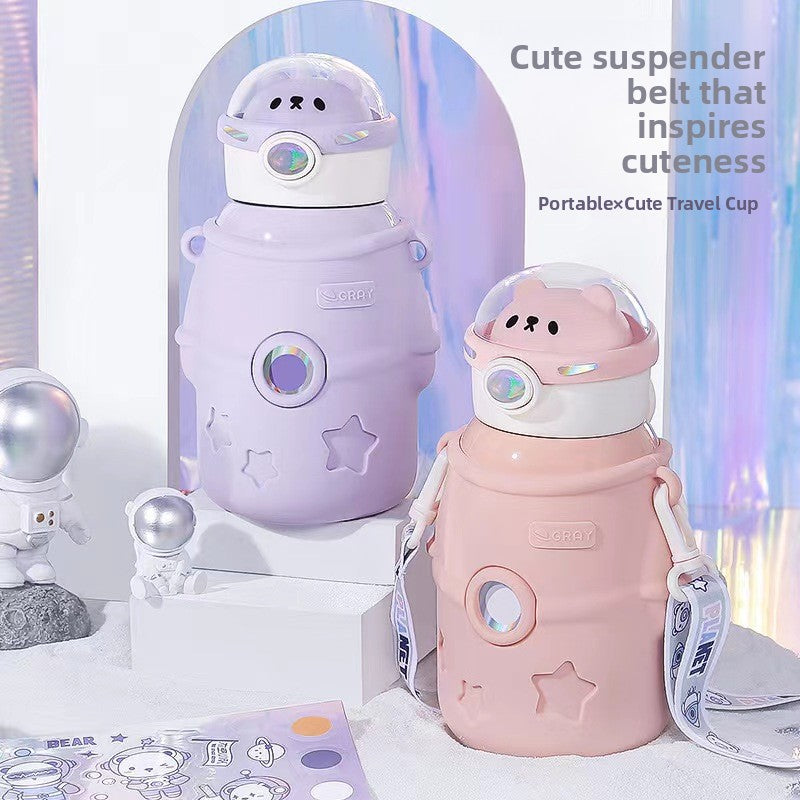 Children Insulated Straw Water Bottle