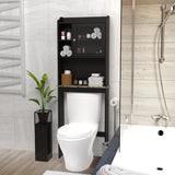 Modern Over Toilet Wood Storage Cabinet Espresso Bathroom
