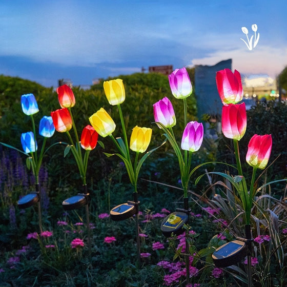 LED Solar Powered Tulip Garden Lights Outdoor Decorative Lighting light-outdoor-pond-lighting product image 5