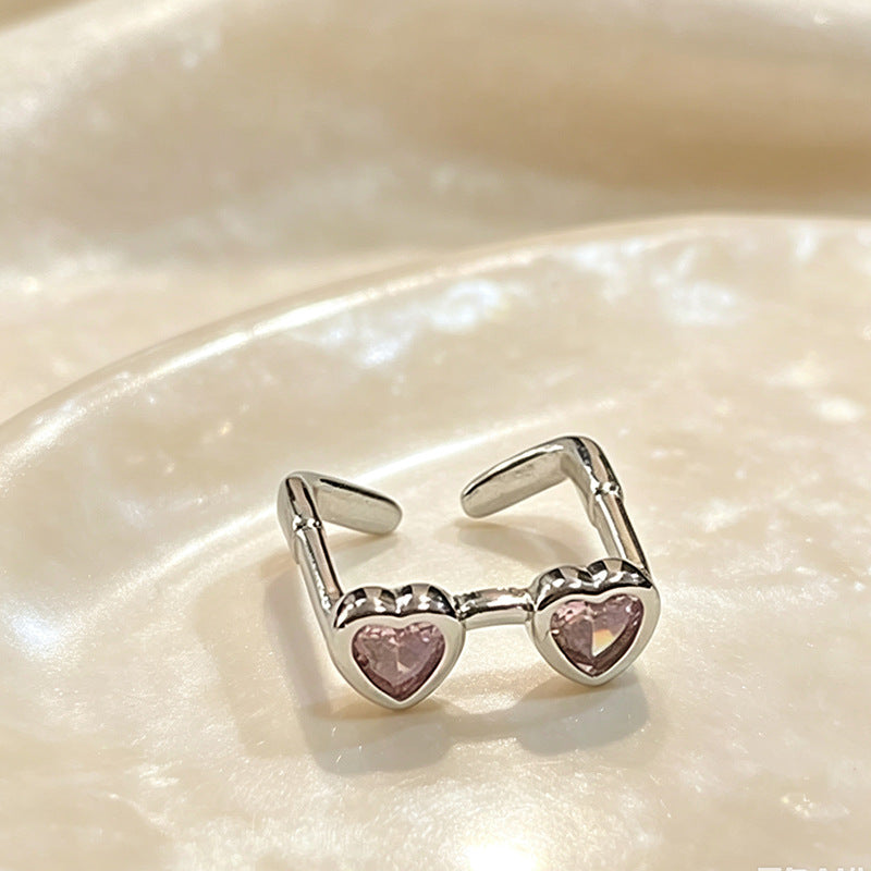 Adjustable ring with open finger opening