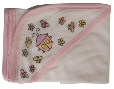 Bambini Hooded Infant Bath Towel Pink