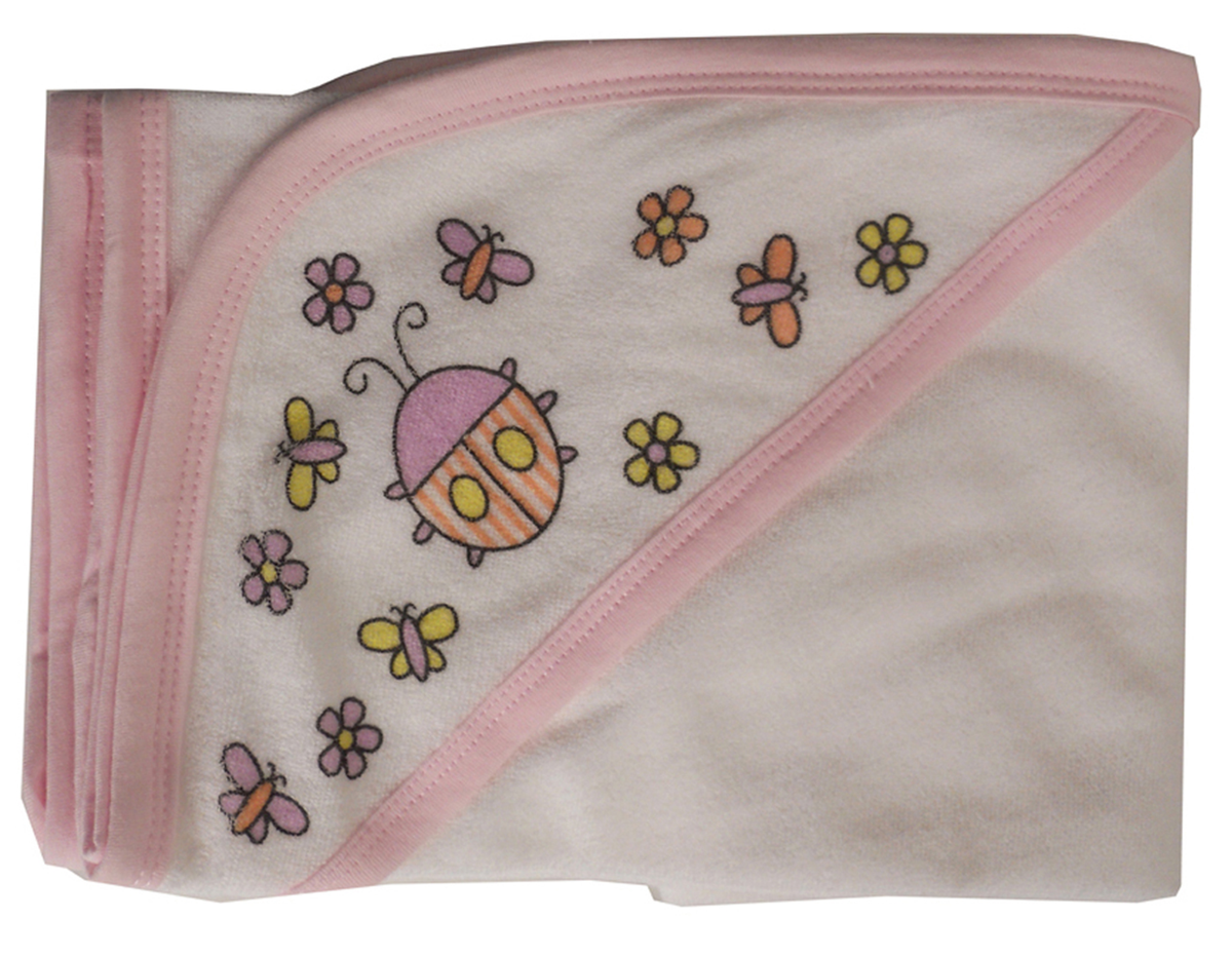 Bambini Hooded Infant Bath Towel Pink
