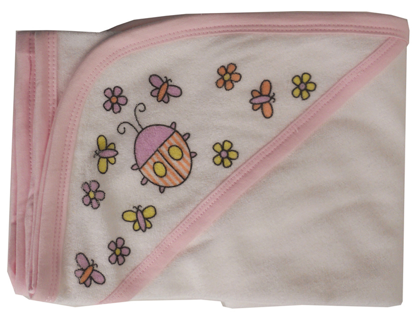 Bambini Hooded Infant Bath Towel Pink